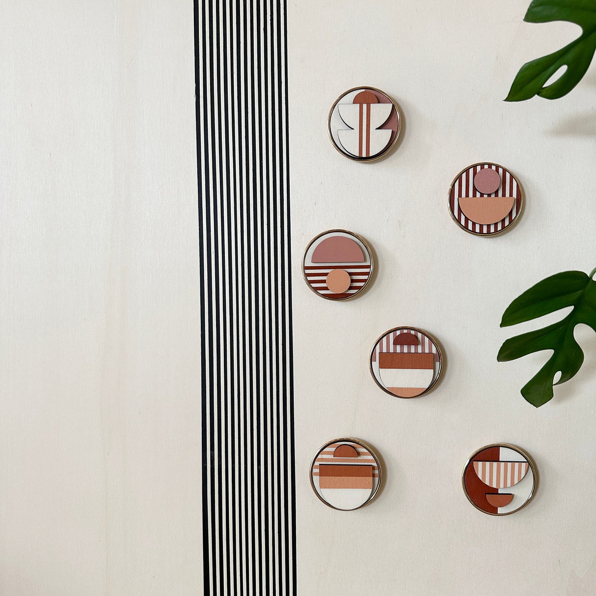Modern Geometric Fridge Magnets - Set of 6
