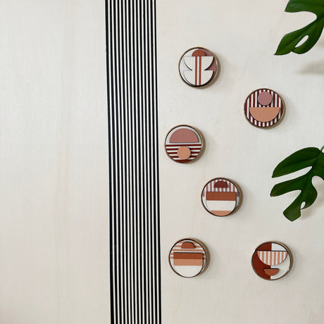 Modern Geometric Fridge Magnets - Set of 6