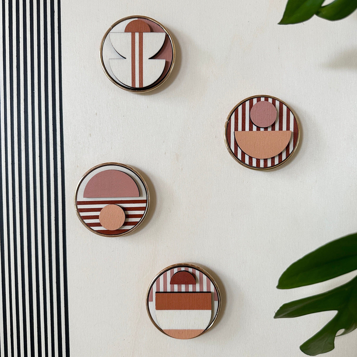Modern Geometric Fridge Magnets - Set of 6
