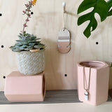 Mini Mid‑Century Wooden Wall Art | Pink & Natural Small Wall Decoration