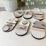 Mini Mid‑Century Wooden Wall Art | Pink & Natural Small Wall Decoration