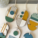 Mini Geometric Mid‑Century Green & Yellow Wall Art
