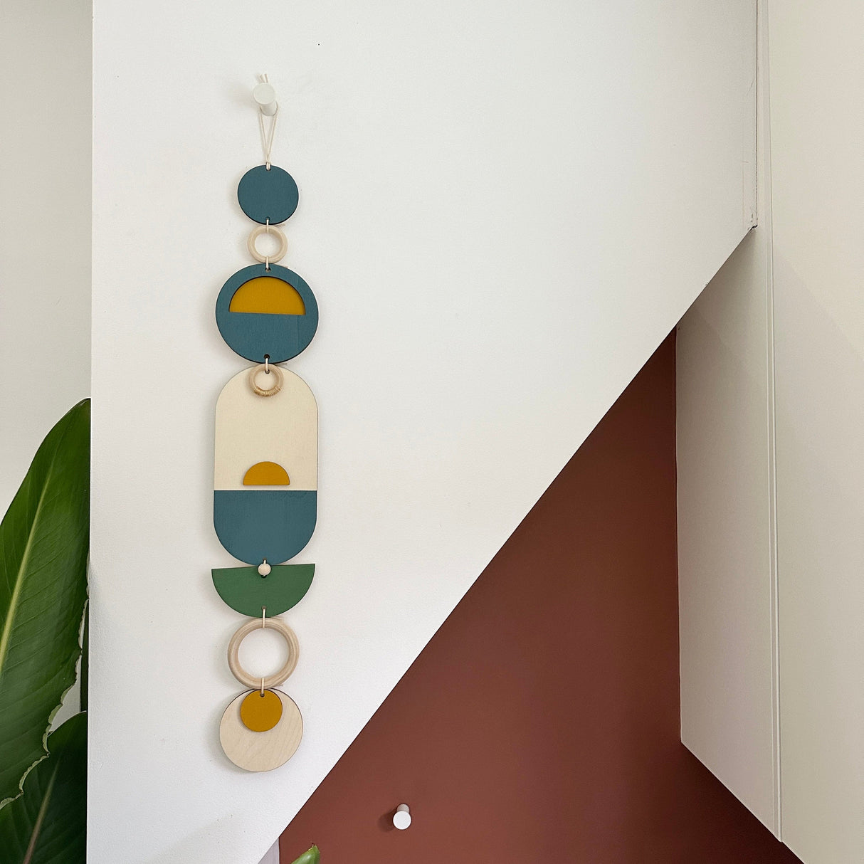 Modern Geometric Wood Wall Art | Slim Centrepiece Decor