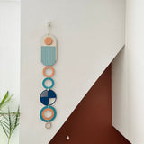 Bright Geometric Rainbow Wood Wall Art