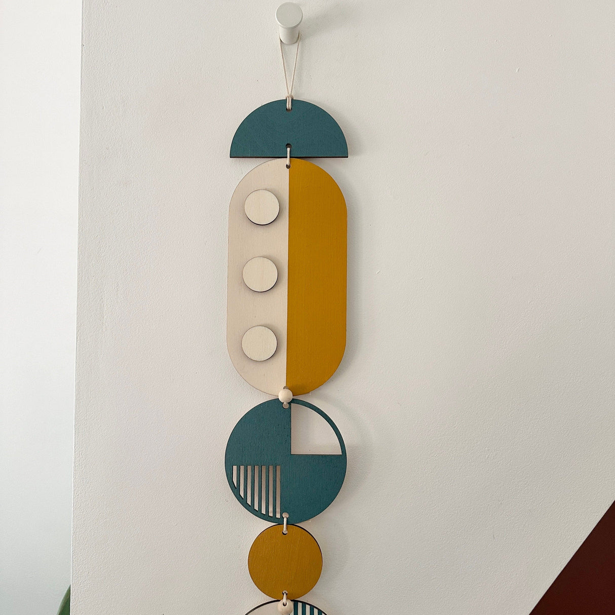 Mustard Geometric Wood Wall Art