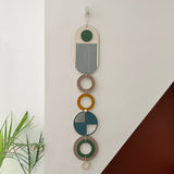Teal Geometric Wall Art | Slim Wall Hanging Decor