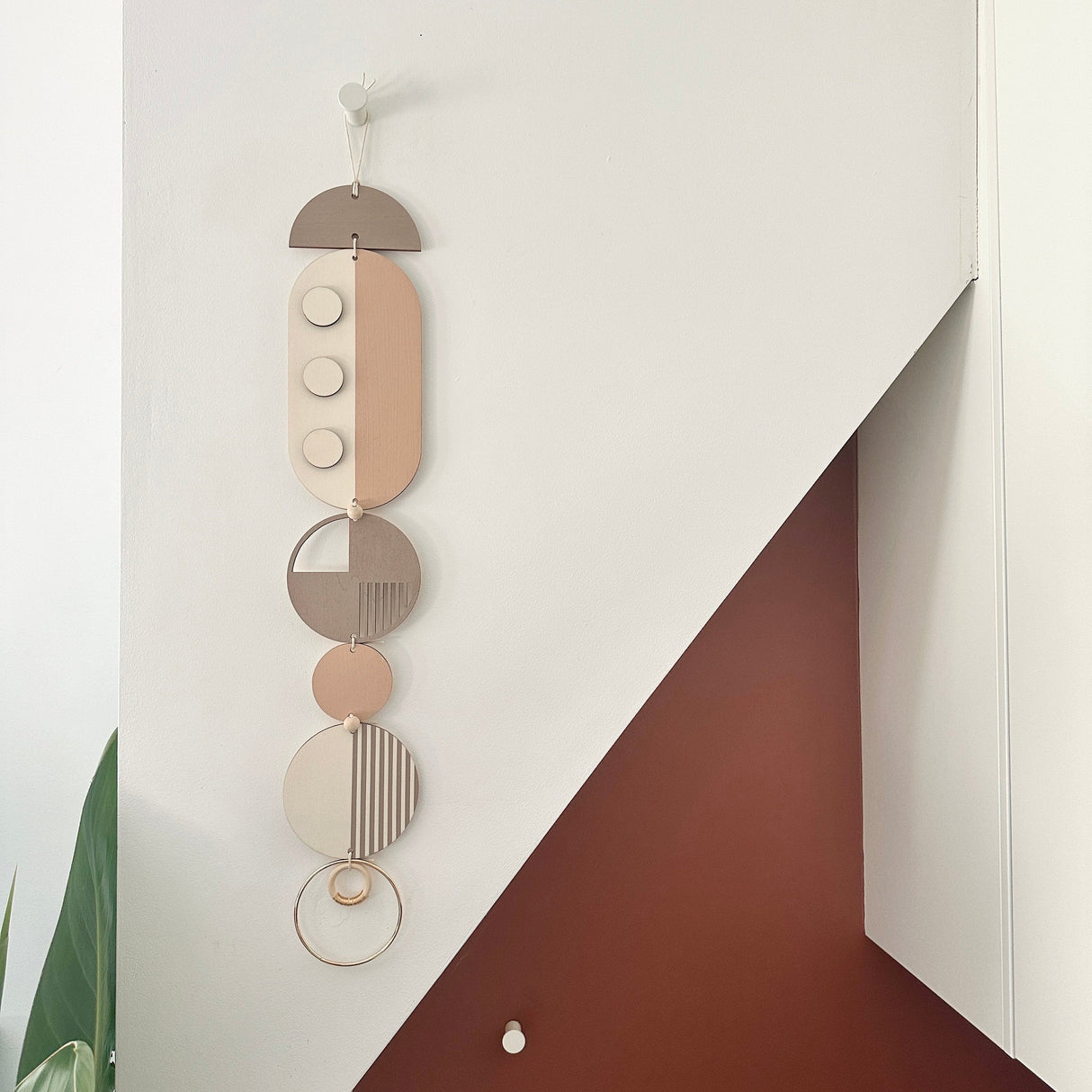 Neutral Modern Geometric Wall Art | Pink Minimal Home Decor