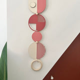 Pink Modern Wall Art - Geometric Wooden Artwork