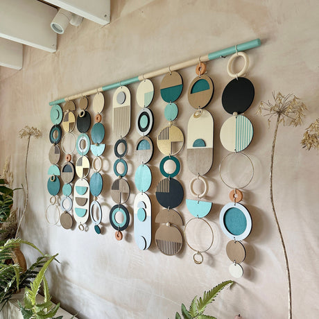Beachy Modern Geometric Wood Wall Art