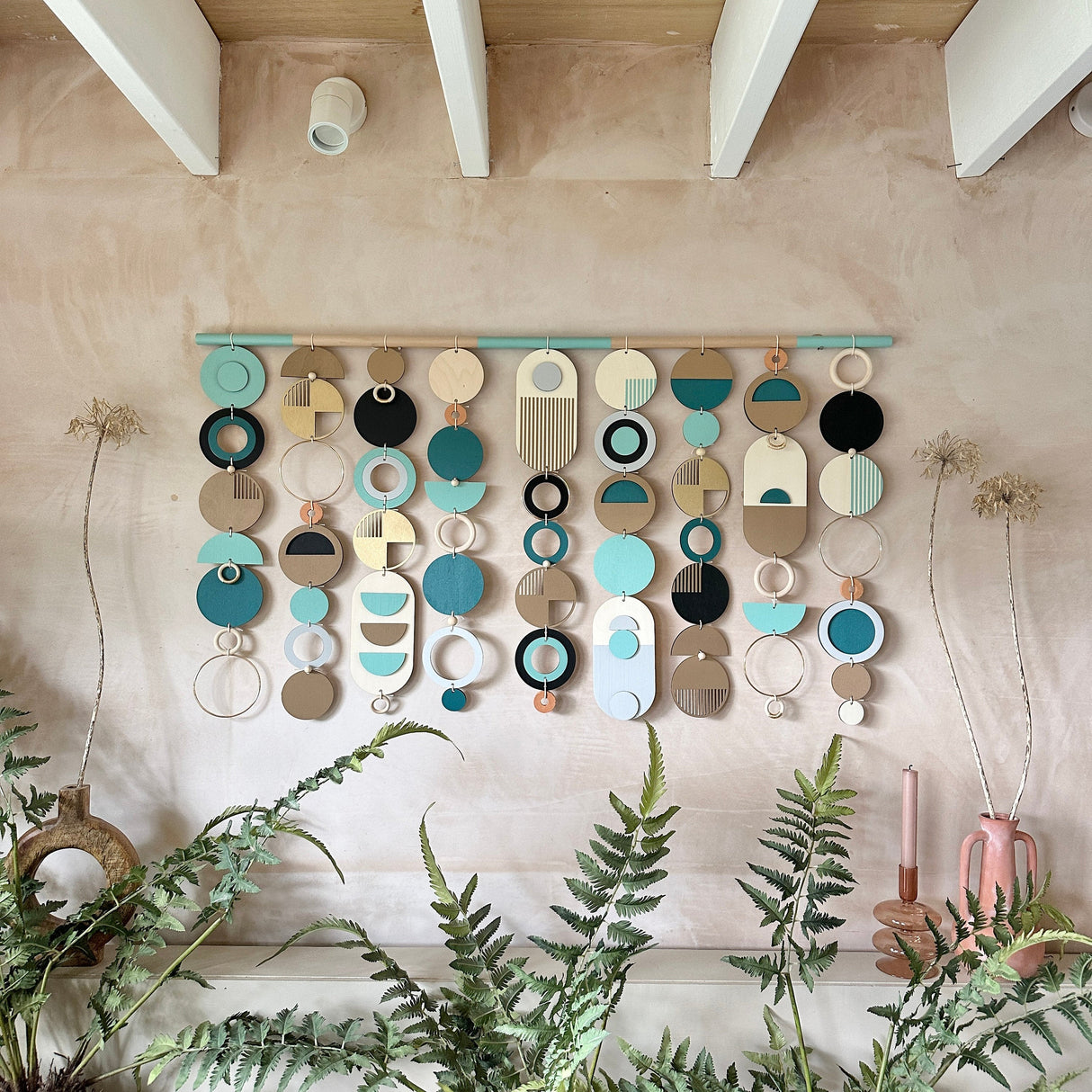 Beachy Modern Geometric Wood Wall Art