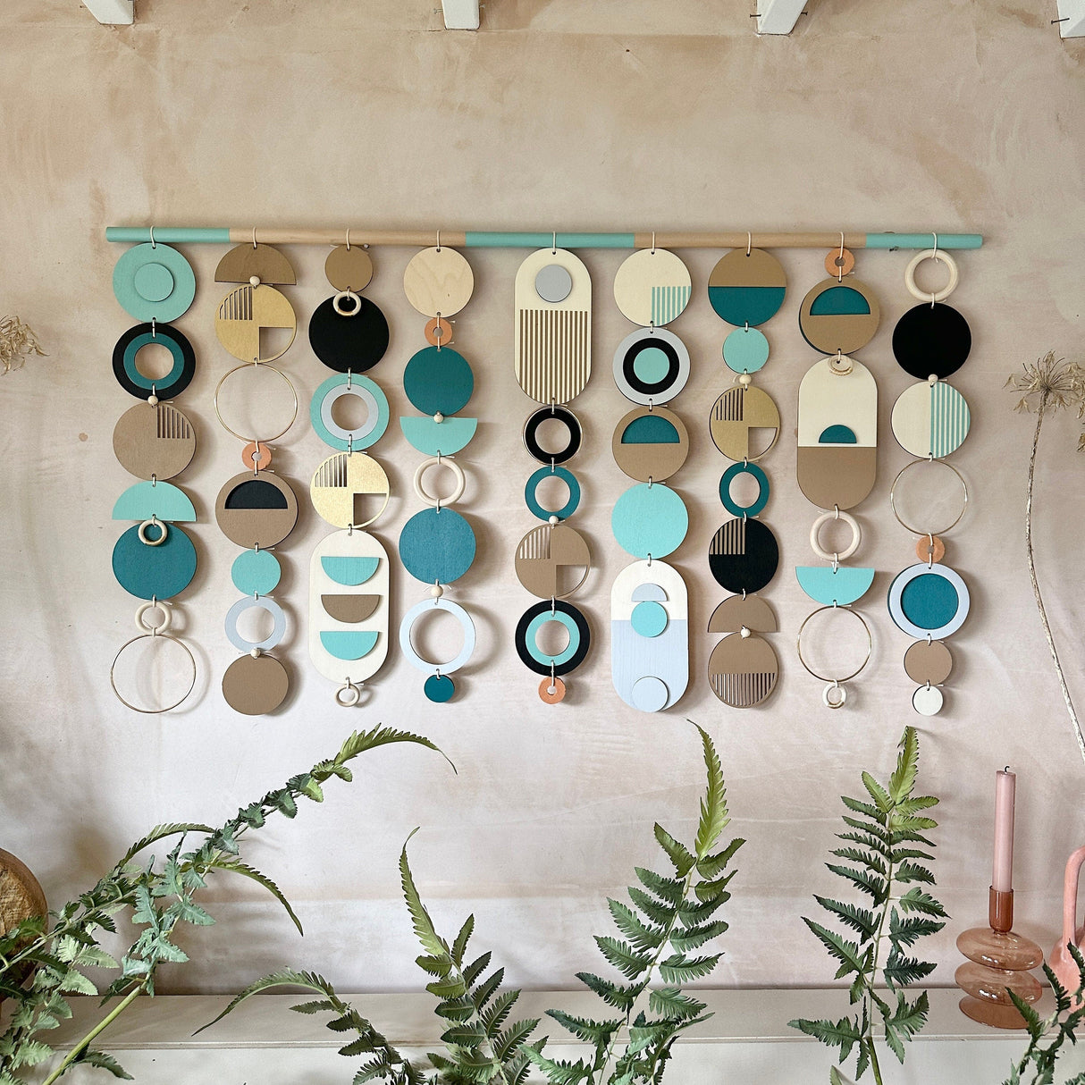 Beachy Modern Geometric Wood Wall Art