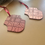 Copper Christmas Decoration Ornament Set - 19cm (7.4”) long x 8.5cm 3.3" wide