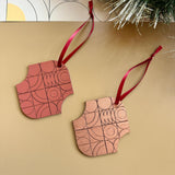 Copper Christmas Decoration Ornament Set - 19cm (7.4”) long x 8.5cm 3.3" wide