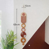 Modern Geometric Wood Wall Art | Slim Centrepiece Tapestry Decor