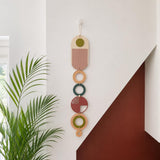 Modern Geometric Wood Wall Art | Slim Centrepiece Tapestry Decor