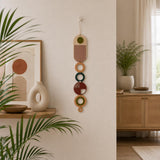 Modern Geometric Wood Wall Art | Slim Centrepiece Tapestry Decor