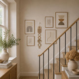 Modern Geometric Wood Wall Art | Slim Centrepiece Tapestry Decor