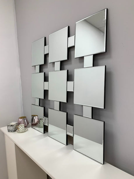 Pagazzi 9 Square Silver Mirror - 90x90cm