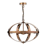 Pagazzi Inga 3 Light Petrol Copper Pendant Ceiling Light