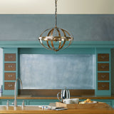 Pagazzi Inga 3 Light Petrol Copper Pendant Ceiling Light