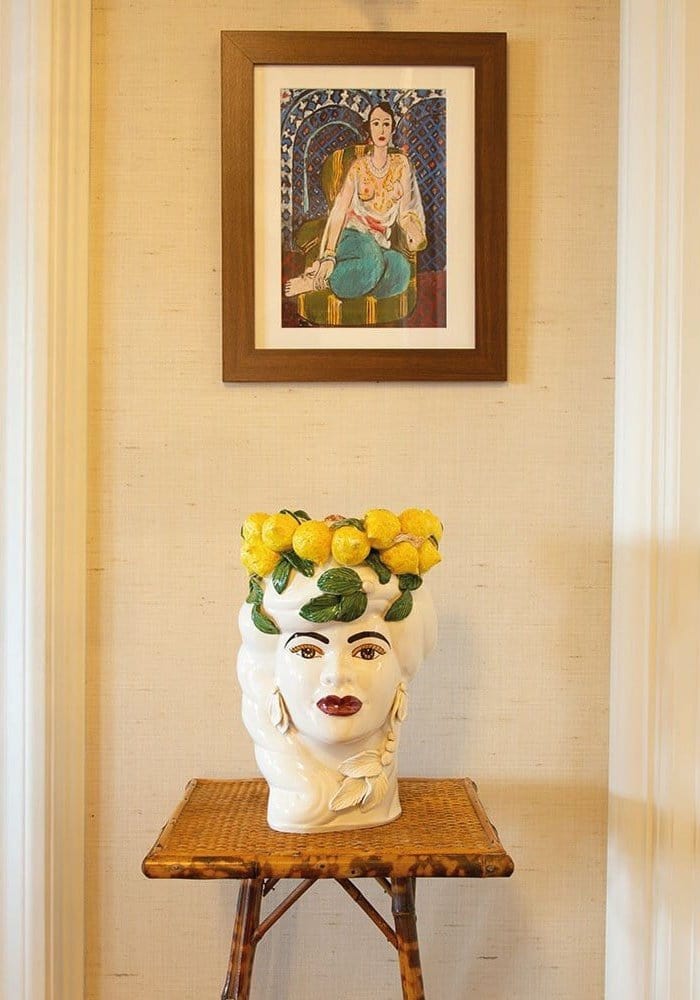 Casa by Josephine Jenno Italian Woman Lemons Vase Moro Head