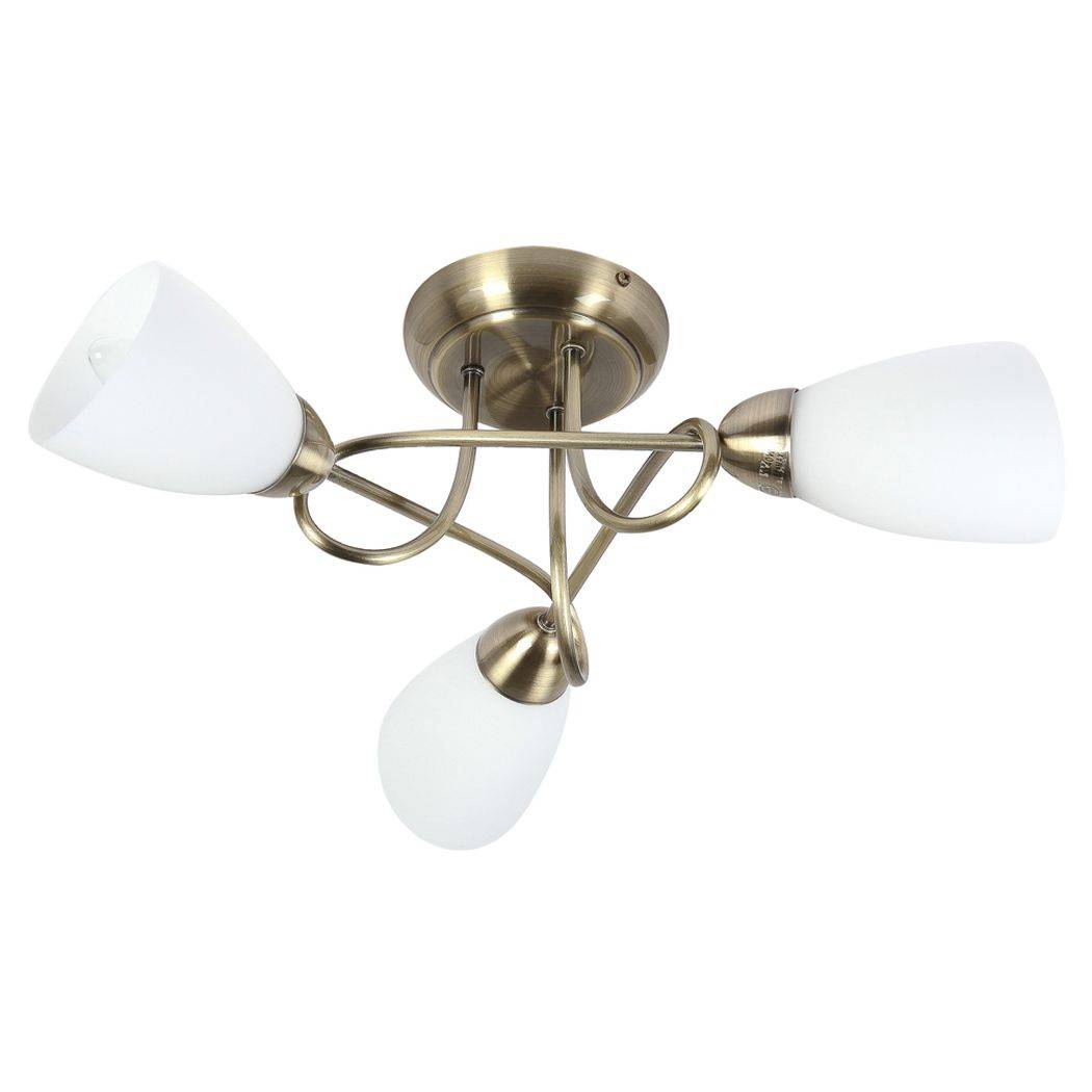 Pagazzi Jaco 3-Light Semi-Flush Antique Brass Ceiling Light