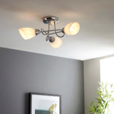 Pagazzi Jaco 3 Light Polished Chrome Semi Flush Ceiling Light