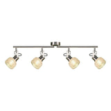 Pagazzi Jaron 4 Light Polished Chrome Glass Spotlight Ceiling Bar
