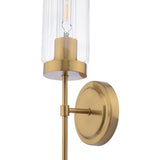 Pagazzi Stella Polished Bronze & Ribbed Glass Wall Light