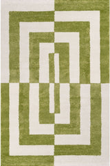 The Rugs Joli Geometric Green & White Rug