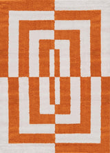 The Rugs Joli Geometric Orange & White Rug