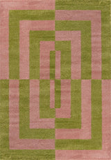 The Rugs Joli Geometric Green & Pink Rug