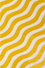 The Rugs Joli Wave Yellow & White Rug
