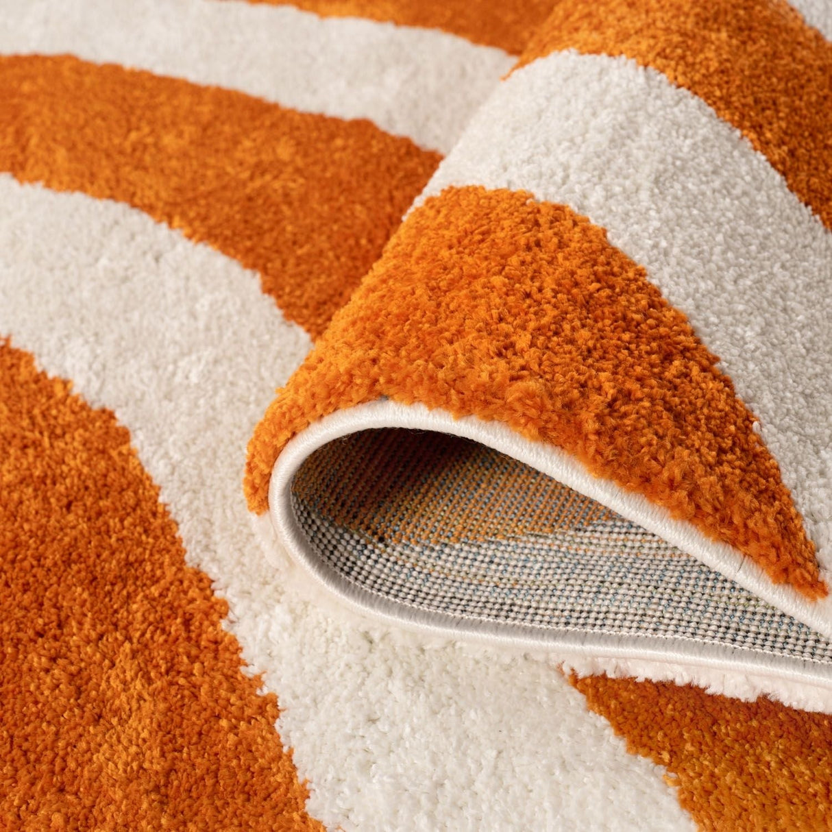 The Rugs Joli Wave Orange White Rug