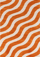 The Rugs Joli Wave Orange White Rug