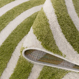 The Rugs Joli Striped Green White Rug