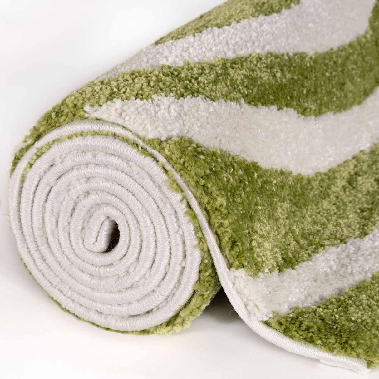 The Rugs Joli Striped Green White Rug