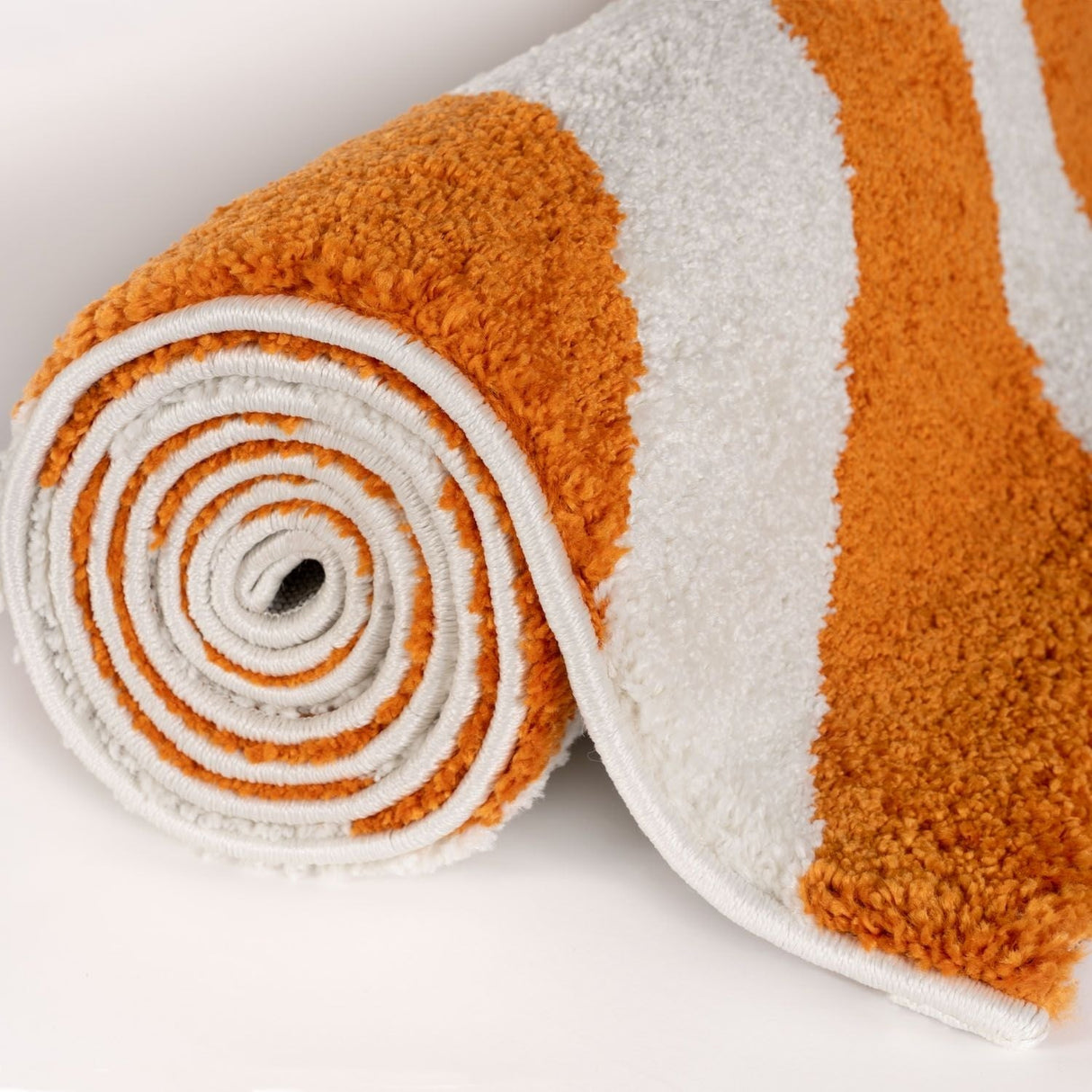The Rugs Joli Striped Orange White Rug