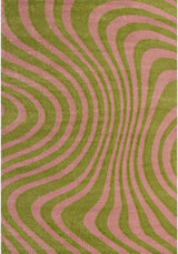 The Rugs Joli Striped Green Pink Rug