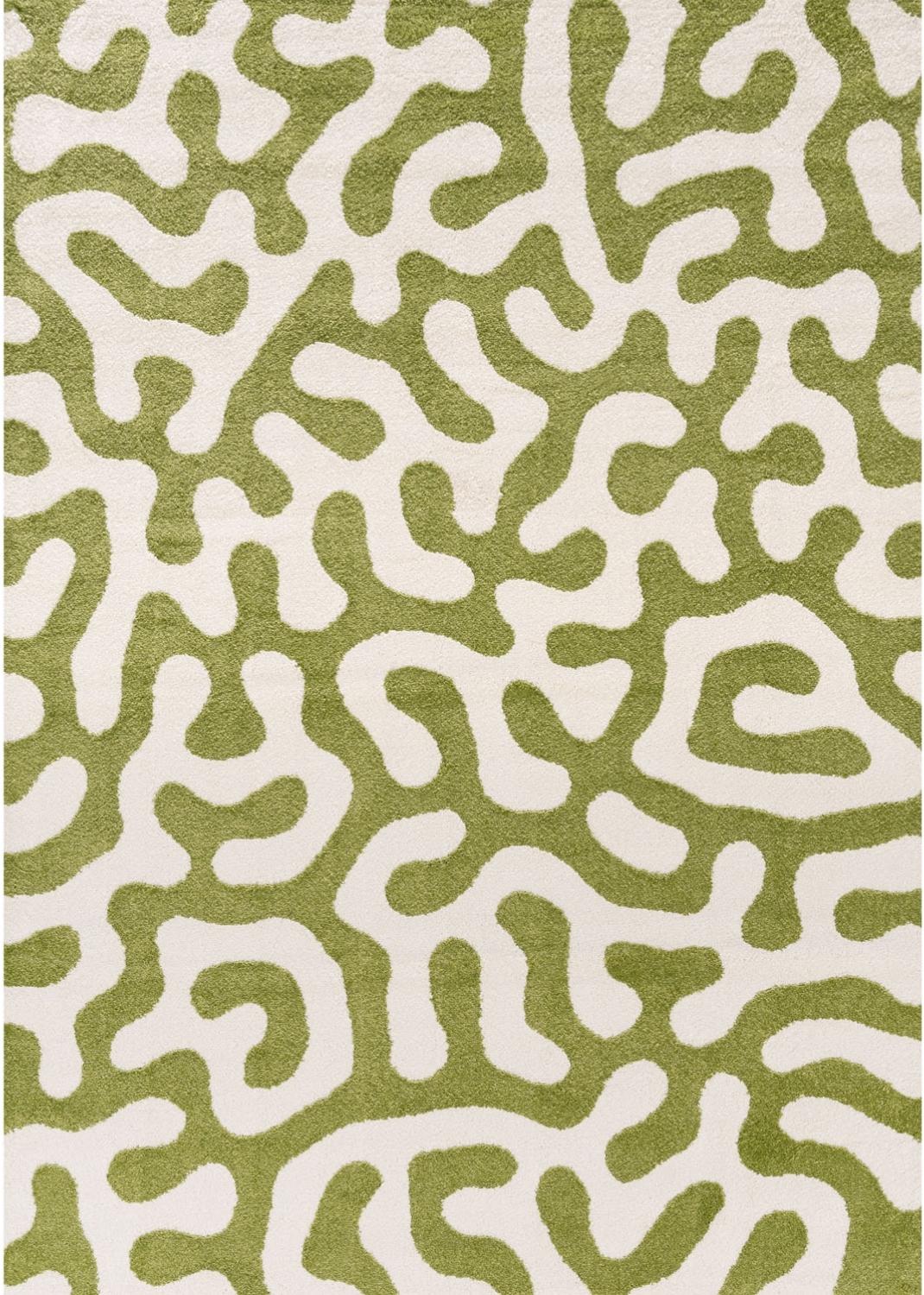 The Rugs Joli Doodle Green White Rug