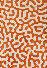 The Rugs Joli Doodle Orange White Rug