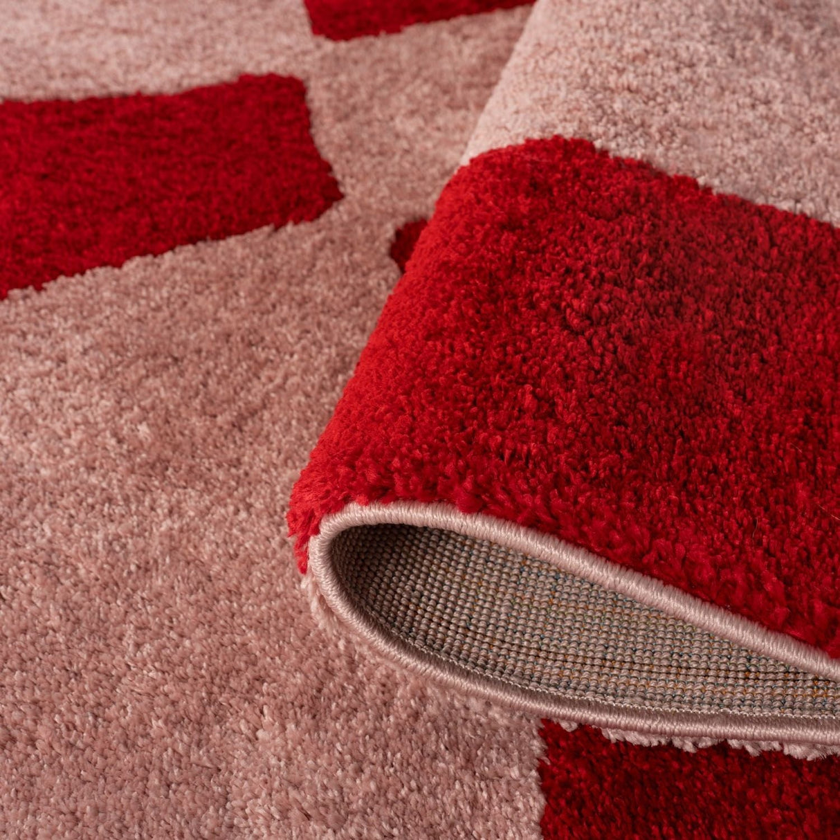 The Rugs Joli Checkered Red Pink Rug