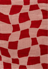 The Rugs Joli Checkered Red Pink Rug
