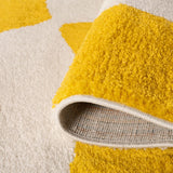 The Rugs Joli Checkered Yellow White Rug