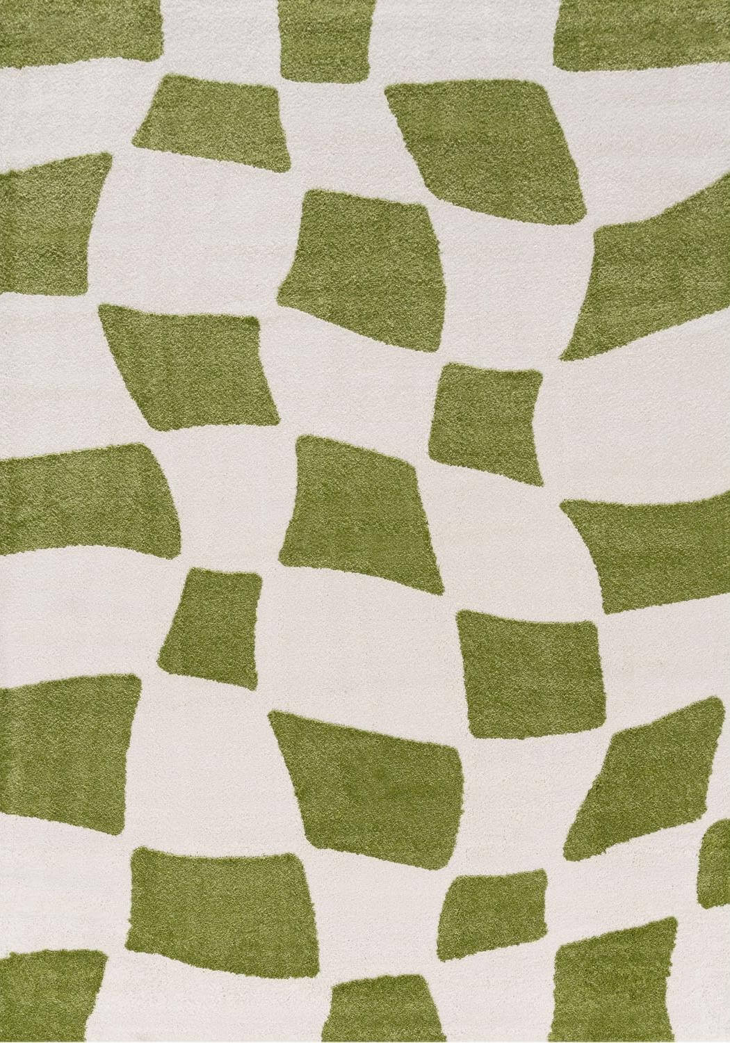 The Rugs Joli Checkered Green White Rug