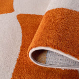 The Rugs Joli Checkered Orange White Rug