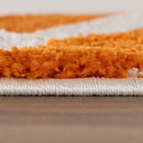 The Rugs Joli Checkered Orange White Rug