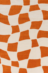 The Rugs Joli Checkered Orange White Rug
