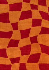 The Rugs Joli Checkered Red Orange Rug