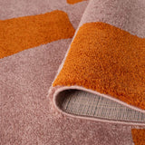 The Rugs Joli Checkered Orange Pink Rug